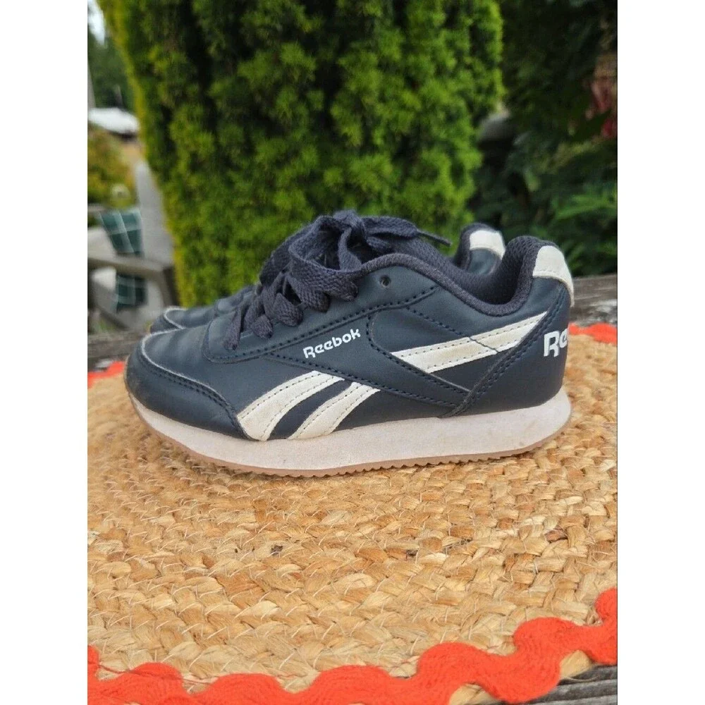 Reebok Kids Navy and White Retro Lace-Up Sneakers